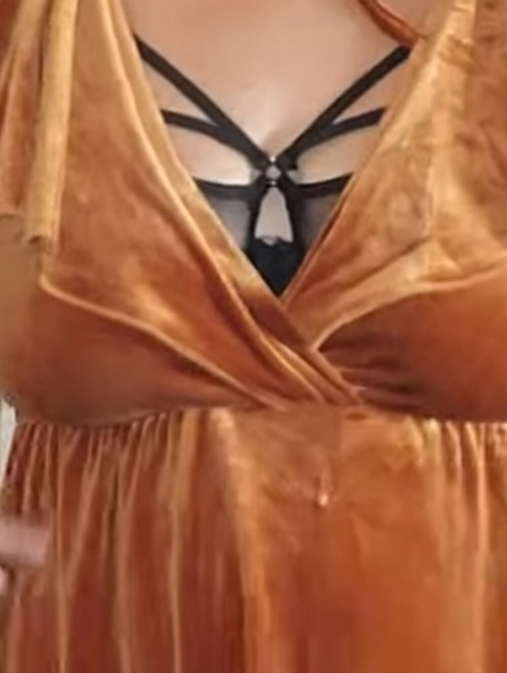 Simple Velvet Maxi Dress in Rust Orange - Picture 5 of 5